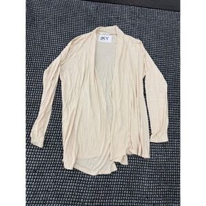 Newchoice Open Front Cardigan Womens Large Beige Excellent Lightweight Draped